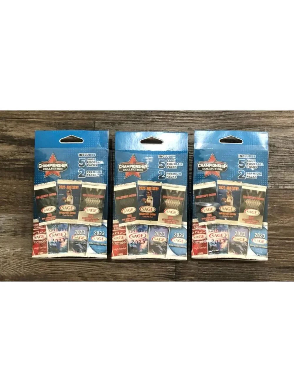 7 Pack Championship Collection Sage Football Hanger Boxes LOT of 3
